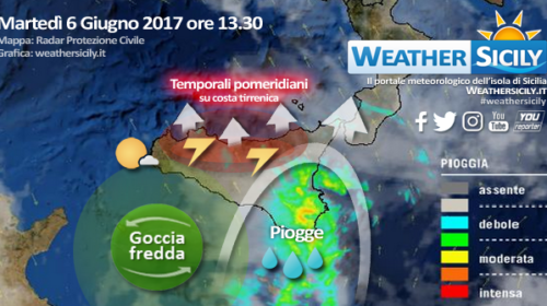 Meteo, imminente peggioramento sul Nord della Sicilia con temporali in avvicinamento
