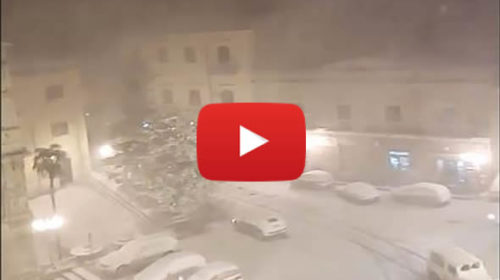 Vera e propria tormenta di neve nel palermitano: ecco le spettacolari immagini da Bisacquino – VIDEO 🎥