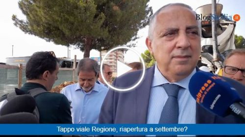 Tappo viale Regione, sopralluogo di Musumeci e Lagalla, fine lavori fissato a settembre – VIDEO