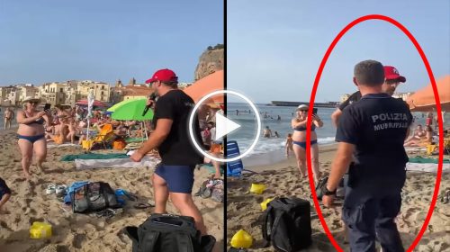 Metroman canta in spiaggia a Cefalù, interviene la polizia – IL VIDEO