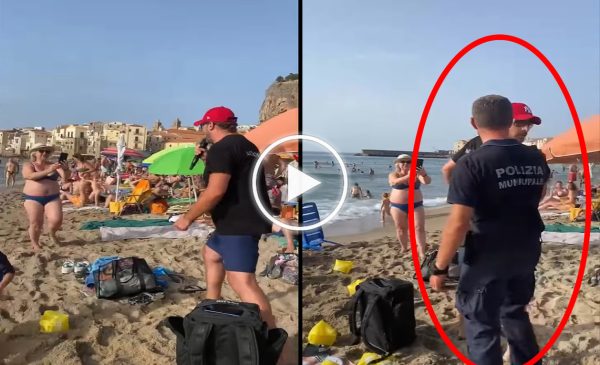 Metroman canta in spiaggia a Cefalù, interviene la polizia – IL VIDEO