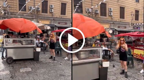 Noemi turista a Palermo, pranzo alla Vucciria col panino con la milza – IL VIDEO