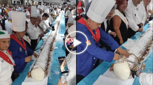 Caltanissetta è da Guiness: realizzato il cannolo più lungo del mondo – IL VIDEO