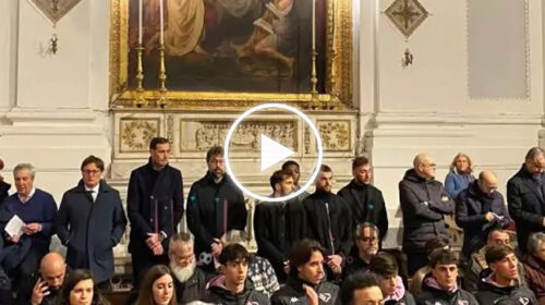 Palermo: delegazione rosanero presente alla veglia per Biagio Conte alla Cattedrale – VIDEO