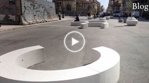 Palermo, l’installazione del nuovo arredo urbano in centro divide l’opinione pubblica: i lavori proseguono – VIDEO