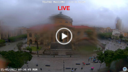 Allerta Meteo Rossa su Palermo, le immagini in diretta dalla città (Webcam Teatro Massimo) – IL VIDEO