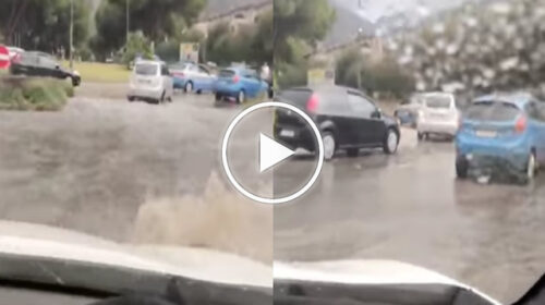 Pioggia intensa in alcune zone di Palermo, strade allagate e disagi alla circolazione – IL VIDEO