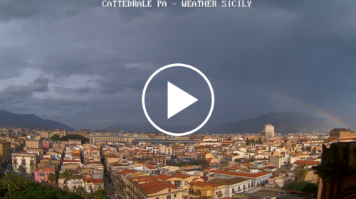 Maltempo e arcobaleno su Palermo, le immagini IN DIRETTA – VIDEO