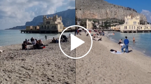 Palermo, domenica di sole splendente: gente al mare come fossimo in aprile – IL VIDEO